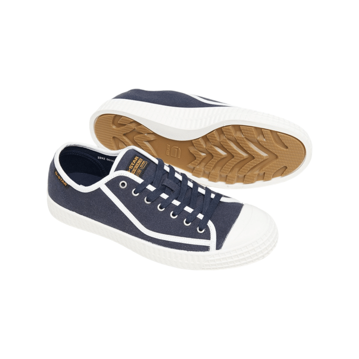 806 25B | The G-Star Rovulc II TRM M in Navy/White is a classic low-top sneaker that blends retro style with modern comfort. Featuring a navy upper with crisp white accents, this shoe offers a timeless look perfect for everyday wear.