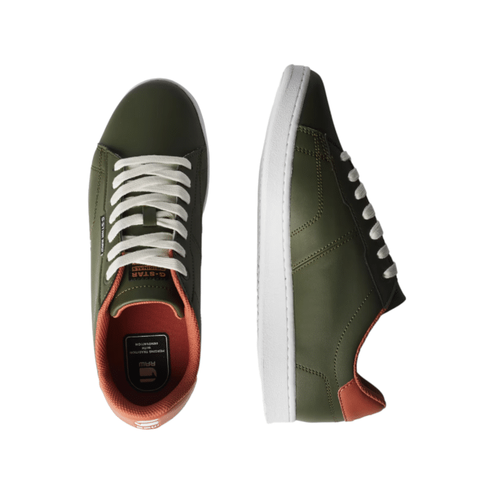 806 9B | The G Star Cadet Low in Olive offers a perfect blend of style and comfort with its sleek, low-profile design. Made from premium materials, this sneaker ensures durability and a secure fit for all-day wear. Its versatile olive hue adds a contemporary touch to any casual outfit.