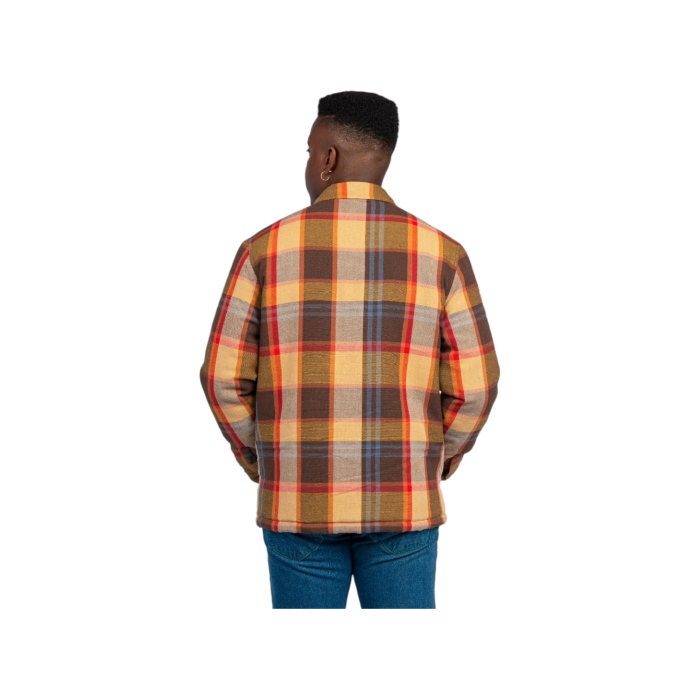 377 4A | The Dickies Ohio Check LS Shacket in Brown Multi Colour combines the best of a shirt and a jacket, offering versatile style and practicality. Made from a durable cotton-polyester blend, it features a classic check pattern, dual chest pockets, and a relaxed fit, perfect for layering and everyday wear.