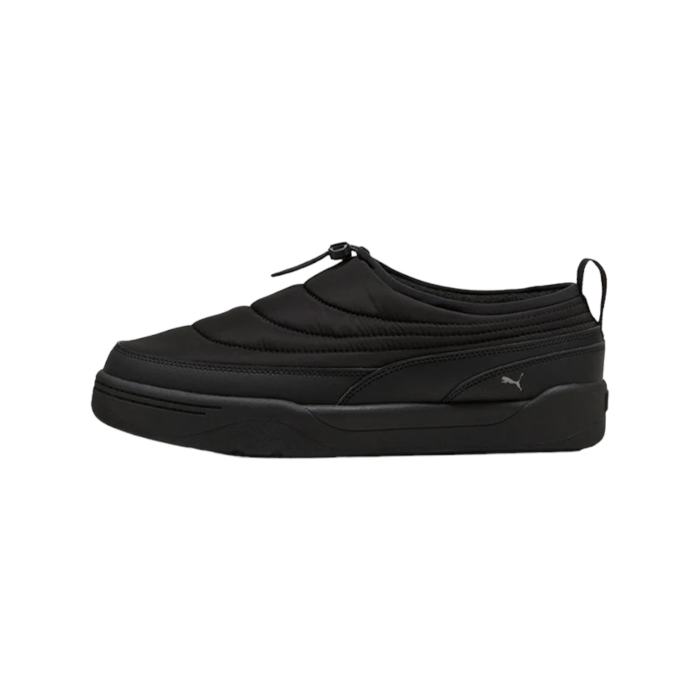 5 179A | The Puma Park Lifestyle Slip On in Black combines sleek style with ultimate convenience, featuring a durable canvas upper and comfortable cushioned insole. Perfect for any casual occasion, these versatile slip-ons offer effortless elegance and a secure fit with their elastic gore panels.