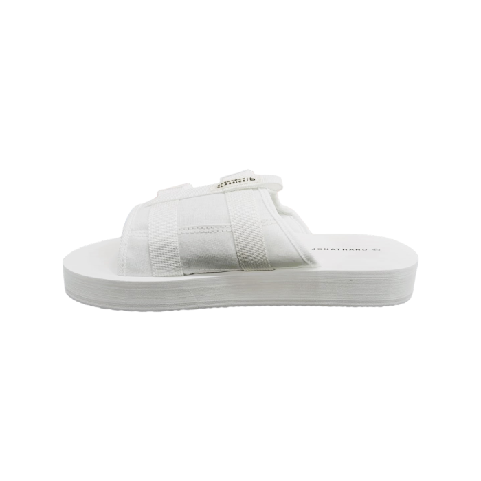 57 3A | The Jonathan D Jack Sandals in White colour offer a sophisticated blend of style and comfort. Crafted from premium materials with a cushioned footbed and durable rubber outsole, these sandals ensure lasting wear and exceptional support for any casual or semi-formal occasion.