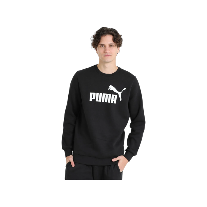 851 3B | The Puma Essential Big Logo Sweater in Black offers the perfect blend of comfort and style, making it ideal for any occasion. Crafted from a soft, durable cotton-polyester blend, this sweater features the iconic Puma logo, ensuring you look effortlessly cool while staying cozy.