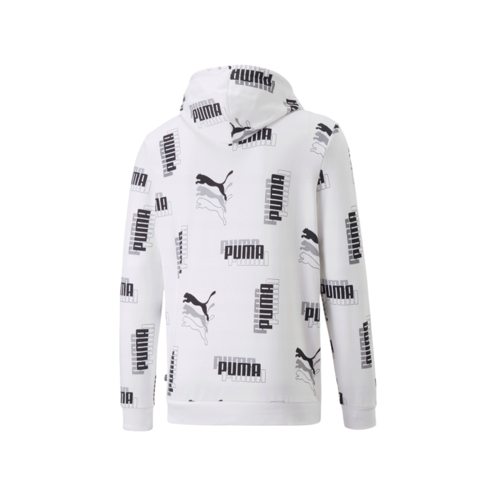 851 4A | The Puma Power AOP Hoodie in White offers a bold, eye-catching design that stands out in any setting. Made with soft, premium fabric, this hoodie ensures you stay comfortable while showcasing Puma's iconic style.