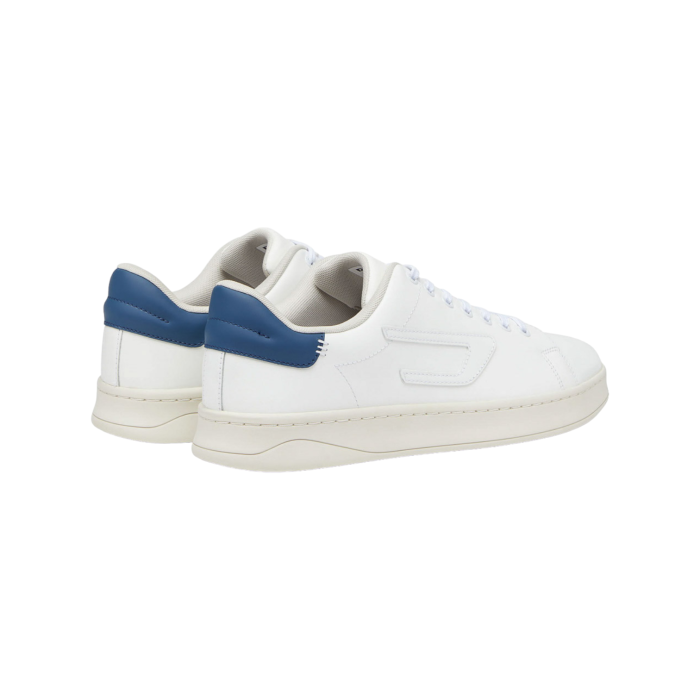 861 24B | The Diesel S-Athene Low in White/Blue offers a sleek and modern design perfect for urban adventures. Crafted with premium materials, these mid-top sneakers provide exceptional comfort and durability, ensuring you stay stylish and supported all day long.