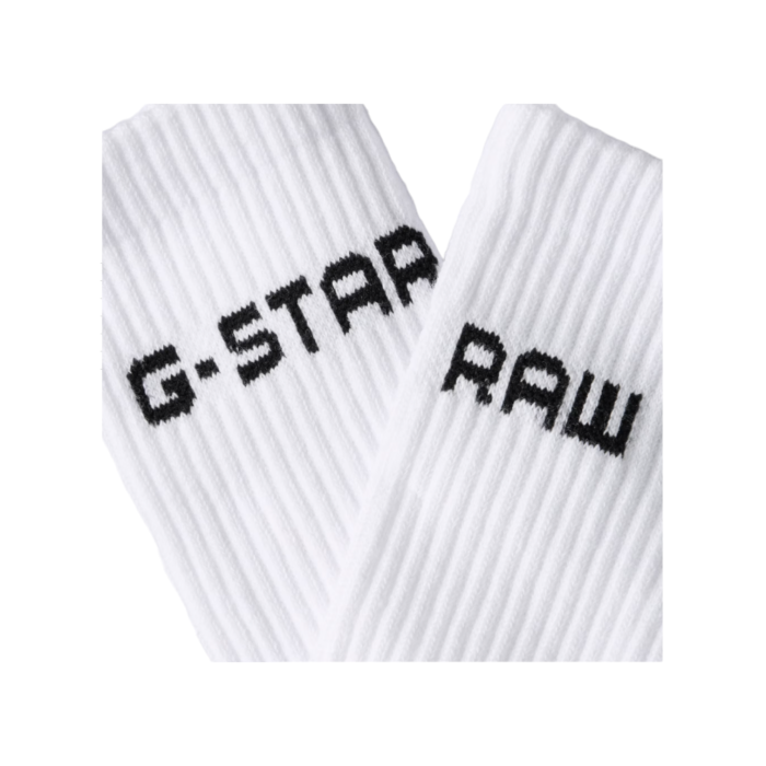 1021 2A | The G-Star Sport Socks 2-Pack in white delivers both comfort and style, crafted from premium, breathable fabric for all-day wear. Featuring a sleek design and reinforced toe and heel areas, these socks offer a secure fit and durability, making them an essential addition to your athletic or casual wardrobe.