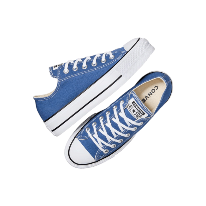 125 33C | Elevate your style with the Converse Chuck Taylor AS Lift Platform Low in Armor Blue, featuring a bold platform sole that adds a modern twist to the classic silhouette. The crisp white sole provides a striking contrast to the rich blue upper, making these sneakers a must-have for any fashion-forward wardrobe.