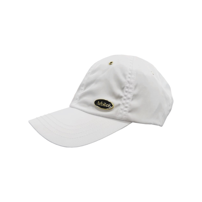 652 7A | The Arbiter Sports Peak Cap in Arbiter Cap Sports Peak White offers a perfect blend of style and functionality, featuring durable, breathable fabric and an adjustable fit for all-day comfort. Its bright color and structured design make it a versatile accessory, ideal for both athletic and casual wear.