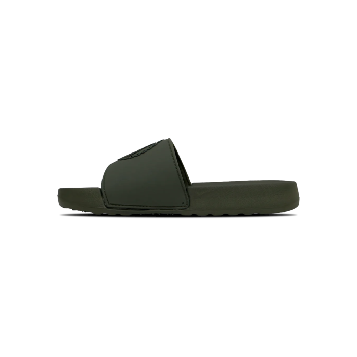 971 5A | The Vialli Slides Frigo in Vialli Slides Frigo Olive Green offer a sleek and minimalist design that effortlessly combines comfort with style, featuring a contoured footbed for optimal support. Crafted from high-quality materials, these slides are perfect for casual wear, providing durability and a sophisticated edge to any relaxed outfit.