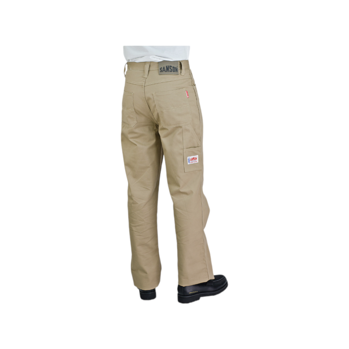 229 4B | The Samson Long Twill Painter in Khaki offers a rugged yet refined look, perfect for both casual and workwear settings. Designed with a sandblasted finish, these jeans feature a distinct painter loop that adds functionality and style, blending practicality with modern aesthetics. The durable fabric and classic fit ensure long-lasting comfort, making them a versatile staple in any wardrobe.