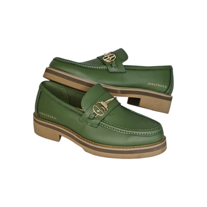 55 26A | The Jonathan D Winston PU Leather shoes in Bottle Green/Brown color effortlessly combine sophistication and modern style, making them a versatile addition to any wardrobe. Crafted from high-quality PU leather with a sleek detail, these shoes offer a polished look that's perfect for both formal occasions and smart-casual outfits.