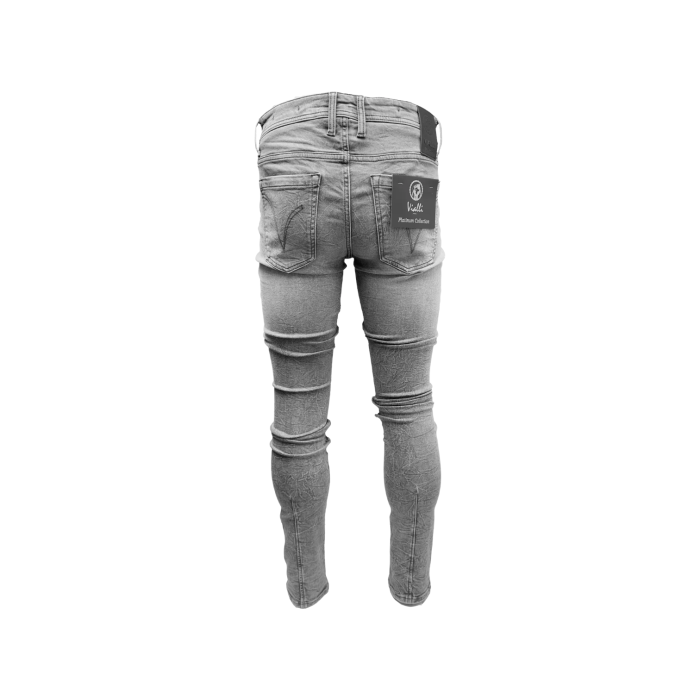 939 33A | Experience modern style and unparalleled comfort with Vialli Jeans Scheletrico Skinny in Icrylica Grey. These jeans offer a flattering fit and unique detailing, making them a versatile addition to any wardrobe.