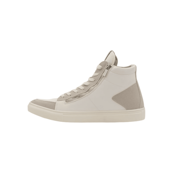 970 23A | Make a bold statement with the Gino Paoli Hugo Hi Top in sleek White, expertly crafted from durable synthetic materials. These hi-tops combine modern design with comfort, offering a versatile and stylish option that effortlessly enhances any casual outfit.