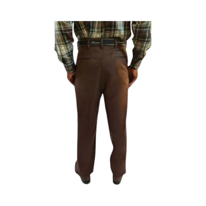 1 4B | The Brentwood Trousers in Mid Brown combine timeless elegance with modern versatility, making them a standout choice for any occasion. Crafted from premium fabric, these trousers offer a tailored fit that enhances your silhouette while providing lasting comfort throughout the day. Their warm mid-brown color, paired with practical pockets and sleek design, allows for easy styling, whether you're dressing up for a formal event or keeping it casual for a relaxed outing.