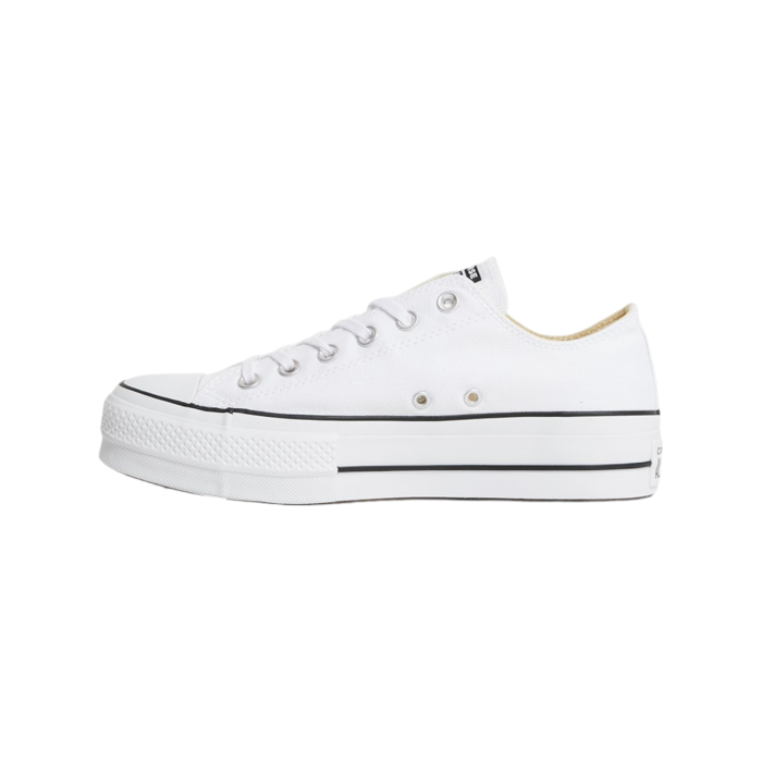 125 13A | Elevate your style with the Converse Chuck Taylor AS Lift Platform Low in White, featuring a bold platform sole that adds a modern twist to the classic silhouette. The crisp white sole provides a striking contrast to the rich white upper, making these sneakers a must-have for any fashion-forward wardrobe.