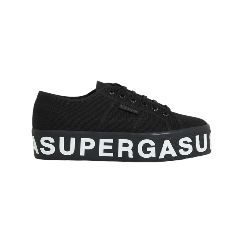 Superga 2790 Platform Lettering Black/Black