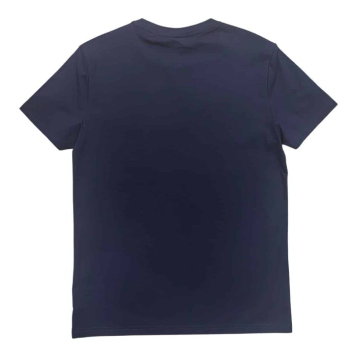 559 109 B rotated | The Enrico Coveri T-shirt with Button Pocket Logo in Navy combines a timeless design with modern functionality, making it a versatile staple for any wardrobe. Crafted from soft, breathable fabric, this T-shirt features a stylish buttoned chest pocket that not only adds a practical touch for storing small essentials but also enhances the overall aesthetic with its sleek design. The classic navy color, paired with Enrico Coveri's iconic logo subtly positioned near the pocket, ensures that this T-shirt delivers both comfort and sophistication, effortlessly transitioning from casual outings to more polished looks.