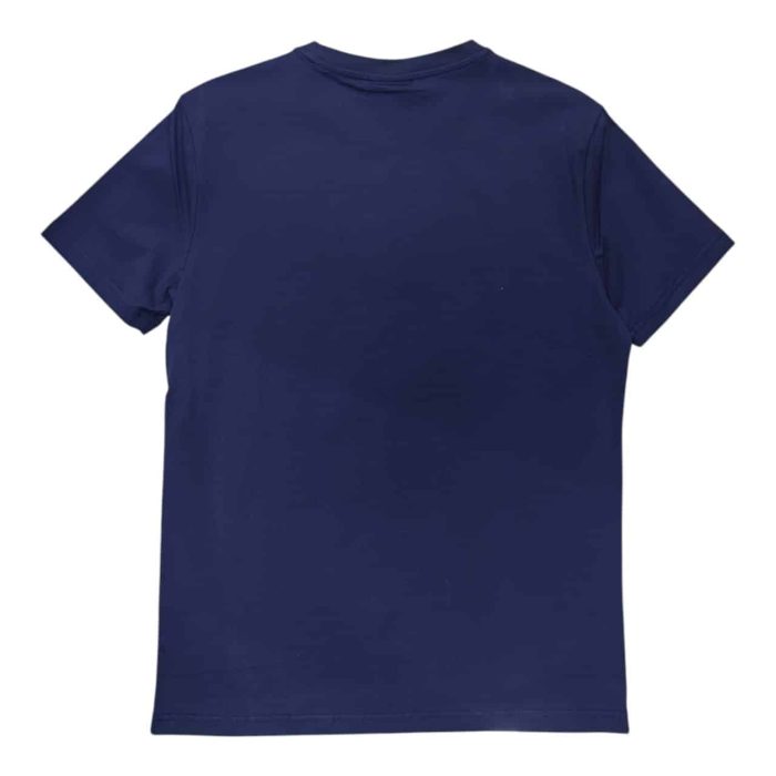 559 121 B 1 rotated | The Enrico Coveri Center T-shirt Stitched Logo Navy T-shirt effortlessly combines minimalist elegance with subtle luxury, making it a versatile addition to any wardrobe. Crafted from soft, breathable 100% cotton, it features a sleek blue design accented by the iconic center-stitched Enrico Coveri logo, offering a refined yet understated look. Perfect for both casual and semi-formal occasions, this T-shirt’s relaxed fit and durable construction ensure all-day comfort and lasting style.