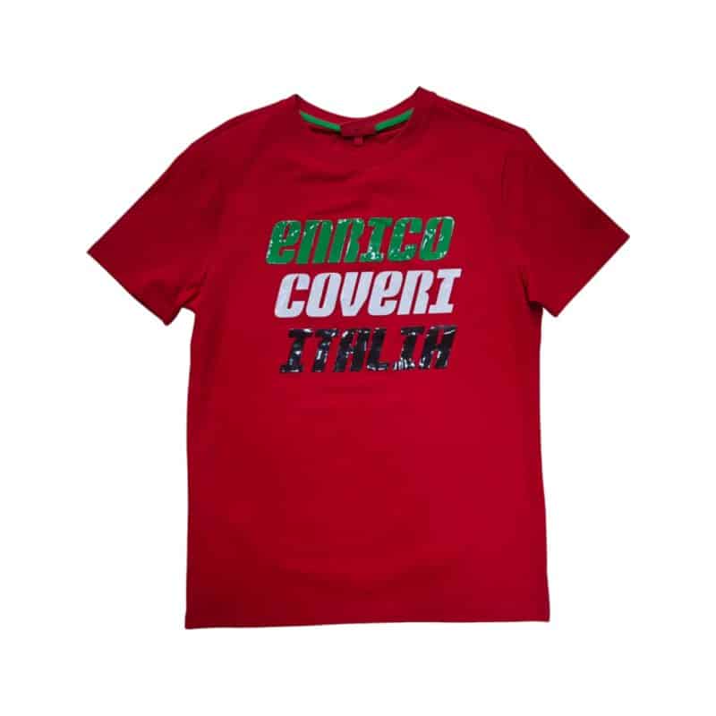 Enrico Coveri T-Shirt with Triple Logo Red