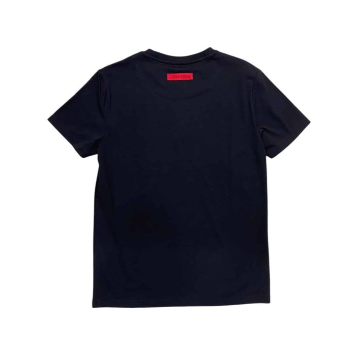 559 155B | The Enrico Crew T-Shirt Double Logo in black and red combines contemporary style with everyday comfort, featuring a striking double logo design that makes a bold statement while remaining versatile for any occasion. Crafted from high-quality, breathable fabric, this t-shirt offers a relaxed fit and a classic crew neck, ensuring ease of movement and a flattering silhouette for all body types. Perfect for layering or wearing on its own, this t-shirt not only enhances your casual wardrobe but also reflects a commitment to sustainable fashion, making it a smart and stylish choice for the modern individual.