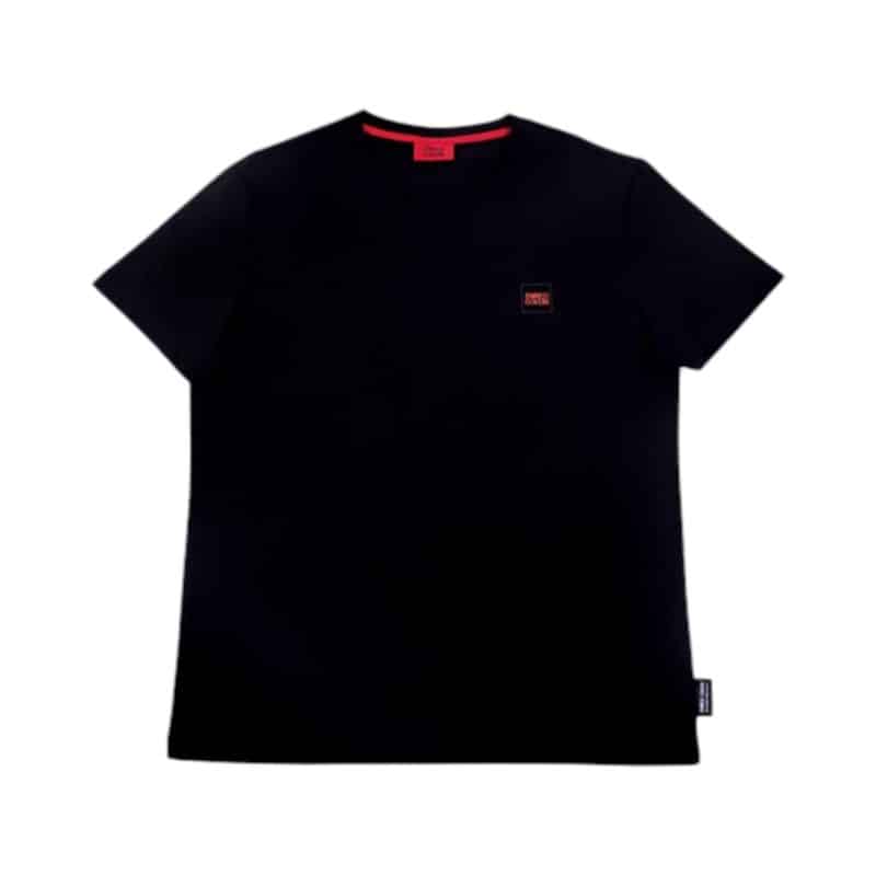 Enrico Coveri V-Neck T-shirt Mini Block Logo Black