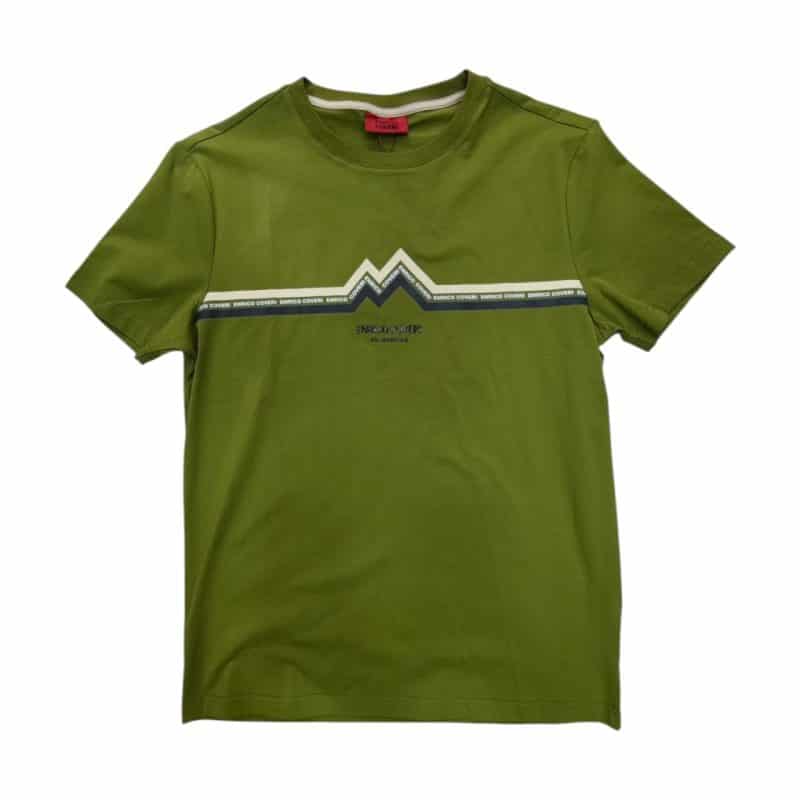 Enrico Coveri T-shirt Zig-Zag Stripe Print Green