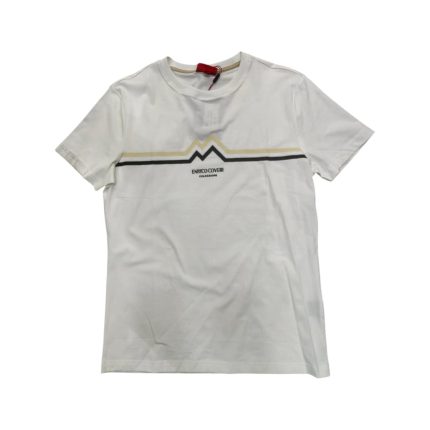 Enrico Coveri T-Shirt with Zig-Zag Stripe Print White