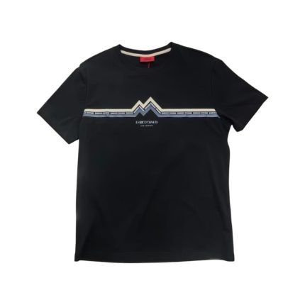 Enrico Coveri T-Shirt with Zig-Zag Stripe Print Black