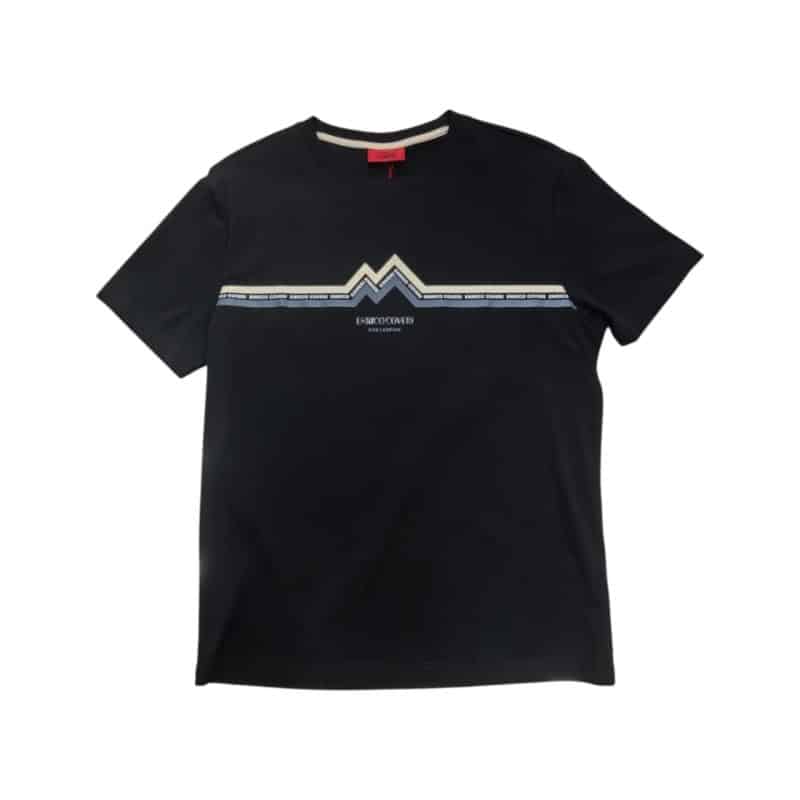 Enrico Coveri T-Shirt with Zig-Zag Stripe Print Black