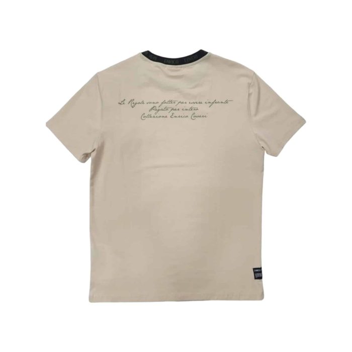 559 75 B | The Enrico Coveri T-Shirt with Neck Logo Print in Light Apricot is a stylish and versatile piece that adds a refreshing pop of color to your casual wardrobe. Crafted from soft, breathable cotton, this t-shirt ensures comfort throughout the day, making it ideal for both casual outings and relaxing at home. The subtle neck logo print enhances the minimalist design, providing a touch of sophistication that allows you to easily pair it with jeans, shorts, or chinos for a polished yet relaxed look.