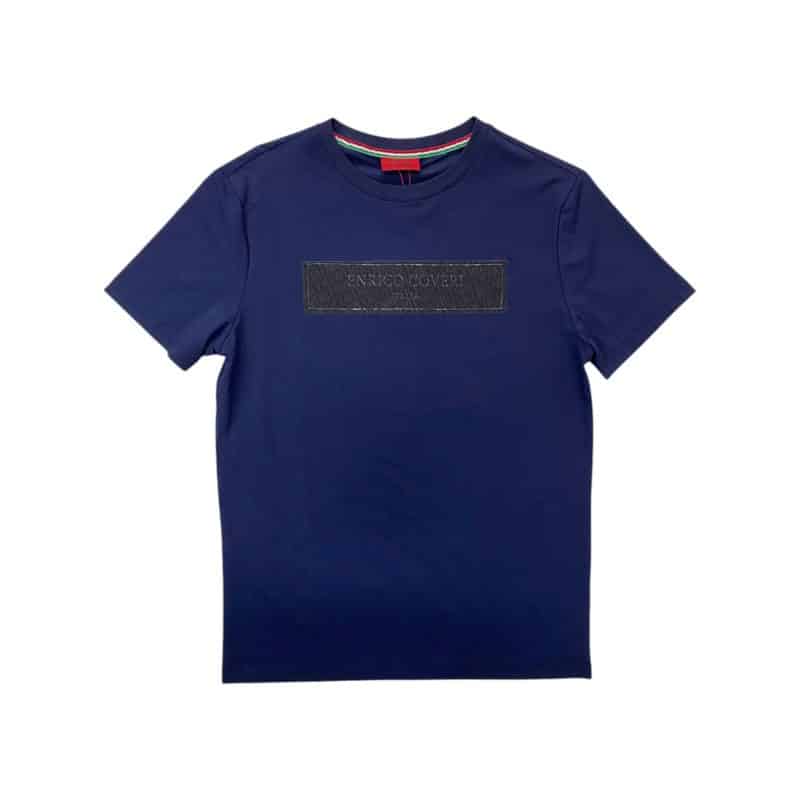 Enrico Coveri T-Shirt Italia Stud Logo Navy