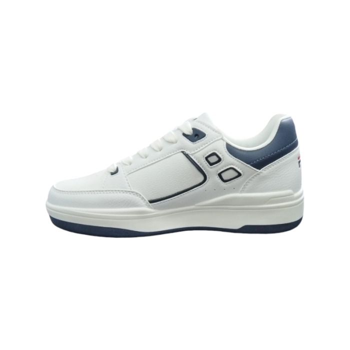 749 26A | The Fila Owen in White and Navy is a cool and versatile mens' shoe that combines classic design with modern comfort. Its neutral tones effortlessly complement any casual or sporty outfit, while the cushioned sole ensures all-day support and ease with every step.