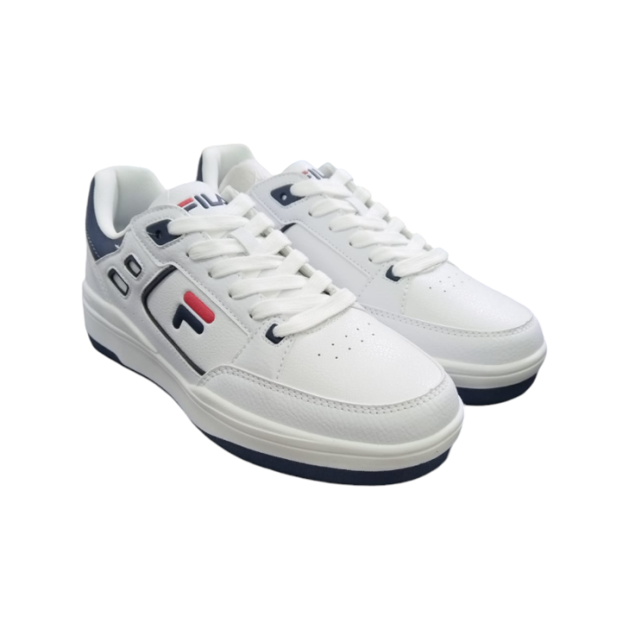 749 26B | The Fila Owen in White and Navy is a cool and versatile mens' shoe that combines classic design with modern comfort. Its neutral tones effortlessly complement any casual or sporty outfit, while the cushioned sole ensures all-day support and ease with every step.