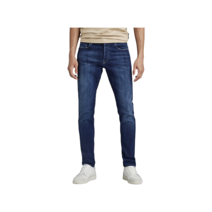 808 1A | The G Star Jeans 3301 Slim Fit in Worker Blue Faded Colour offers a classic denim look with a modern slim fit, perfect for any occasion. Its high-quality fabric and expert craftsmanship ensure durability and comfort, making these jeans a versatile and stylish addition to your wardrobe.