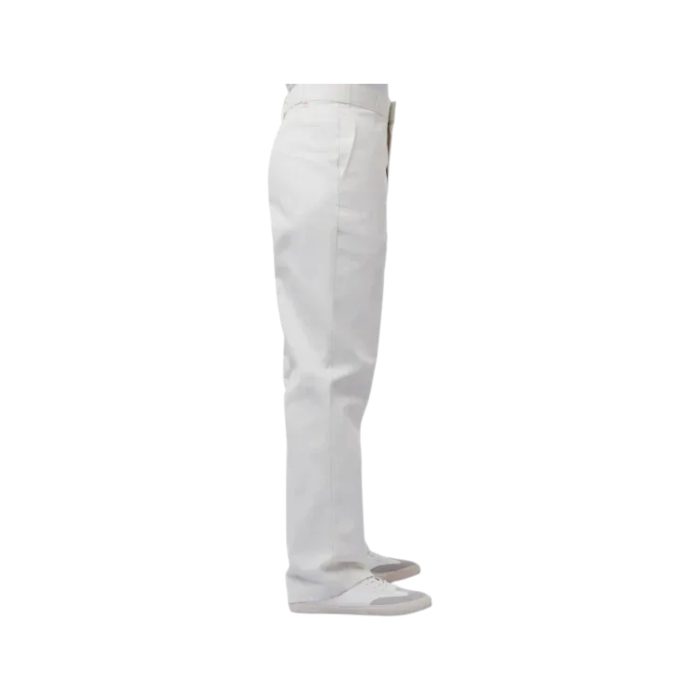 Dickies Bone T C | The Dickies 847 Trouser in Bone combines a durable cotton-polyester blend with a classic straight-leg fit, providing comfort and style suited for both professional and casual settings. Its versatile bone color is a soft neutral that pairs effortlessly with a range of tops, from formal button-down shirts to casual tees, allowing you to transition seamlessly between different occasions. With practical features like multiple pockets and wrinkle-resistant fabric, these trousers maintain a fresh, polished look throughout the day while offering reliable functionality and ease of movement.