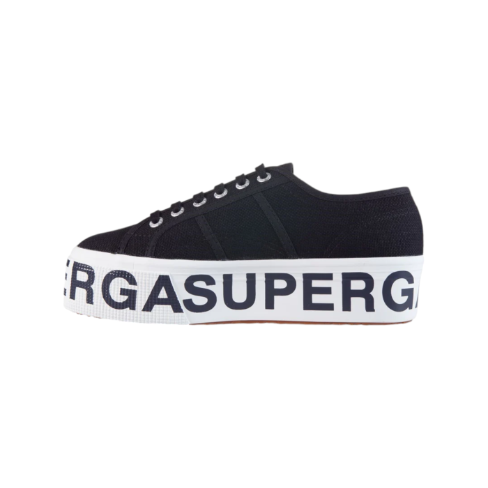 Prod S7117DW 999 35 59115 a51d1834 ae5b 4219 9734 1b9b43c2b653 Photoroom | Step up your sneaker game with the Superga 2790 Platform Lettering in a sleek back canvas, featuring bold black lettering on the sole for a striking contrast. The elevated platform design not only adds height but also delivers a chic, modern edge that pairs effortlessly with any casual outfit.