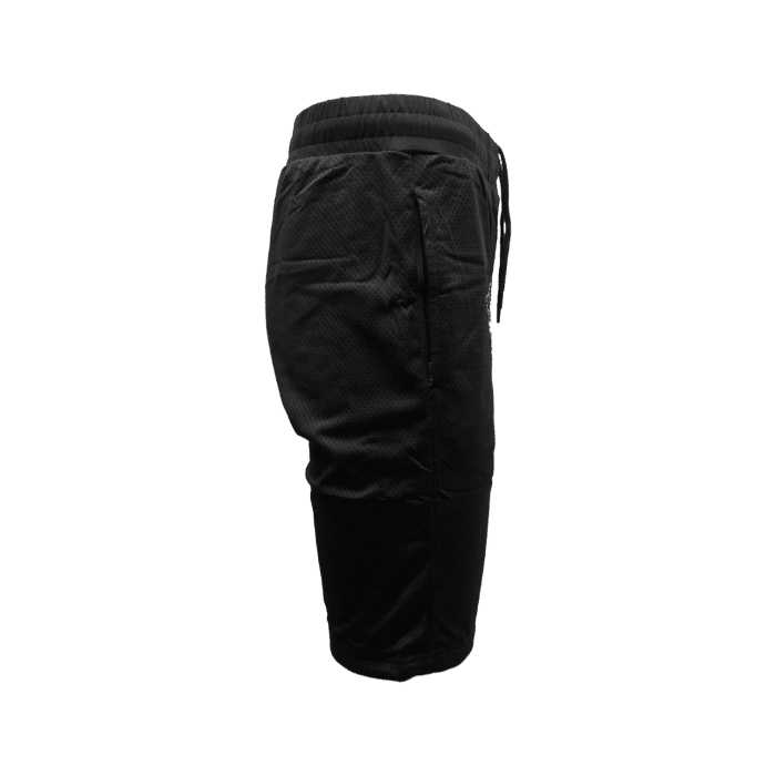 1052 2C | The Vialli Short Set in black, featuring the Izikkot T-Shirt and Izzikos Shorts, is the ultimate summer ensemble for those who value both style and comfort. Crafted from 100% polyester, the Izikkot T-Shirt offers a breathable, perforated design with studded detail for an edgy, modern look, while the Izzikos Shorts feature a drawstring for a custom fit, zip-up pockets for convenience, and perforation throughout to keep you cool. Perfect for warm weather, this set combines a sleek, fashionable appearance with practical features to keep you comfortable all day long.