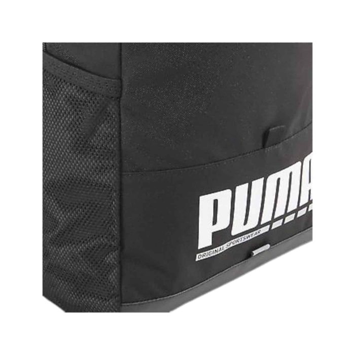 171 63 | The Puma Backpack Plus Black combines a sleek, all-black design with practical features, making it a versatile choice for daily use, whether for school, work, or casual outings. It offers a spacious main compartment with a padded laptop sleeve for secure device storage, a front zip pocket for quick-access items, and side mesh pockets for added convenience. Designed for comfort, this durable backpack also features adjustable shoulder straps and a padded back panel, ensuring a comfortable fit and support throughout the day.