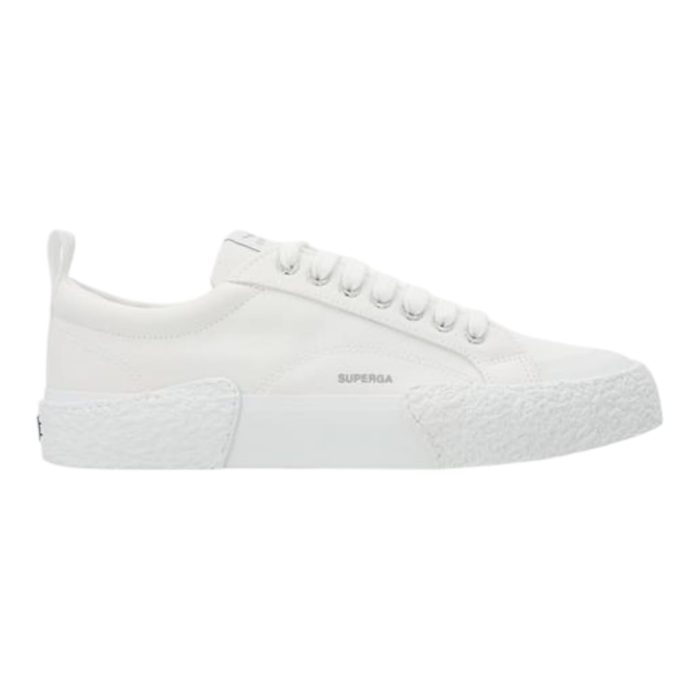 556 31 B | The Superga 2660 Stripe Big Bumps in White combines classic sneaker style with a bold, modern twist, featuring a distinctive chunky, ridged sole for added height and standout appeal. Crafted from durable white canvas, these sneakers offer breathability and versatility, easily pairing with casual and semi-casual outfits. With a cushioned footbed, sturdy rubber sole, and secure lace-up design, the 2660 Stripe Big Bumps delivers both all-day comfort and eye-catching style for any occasion.