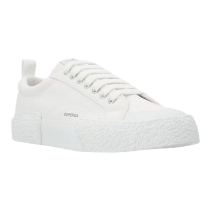 556 31 D | The Superga 2660 Stripe Big Bumps in White combines classic sneaker style with a bold, modern twist, featuring a distinctive chunky, ridged sole for added height and standout appeal. Crafted from durable white canvas, these sneakers offer breathability and versatility, easily pairing with casual and semi-casual outfits. With a cushioned footbed, sturdy rubber sole, and secure lace-up design, the 2660 Stripe Big Bumps delivers both all-day comfort and eye-catching style for any occasion.