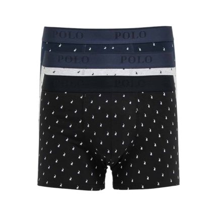 Polo Boxer Basic Knit Monogram Print 3-Pk Navy