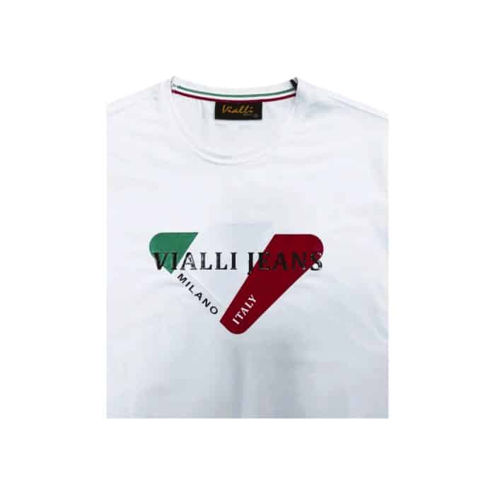 938 26A | The Vialli T-Shirt Expall White combines minimalist design with premium craftsmanship, offering a sleek and modern fit that elevates any outfit. Made from high-quality cotton, it provides a soft, breathable feel that ensures all-day comfort while maintaining durability and resistance to fading. Its versatile white hue and tailored silhouette make it perfect for layering or wearing on its own, seamlessly transitioning from casual outings to more polished, semi-formal looks.