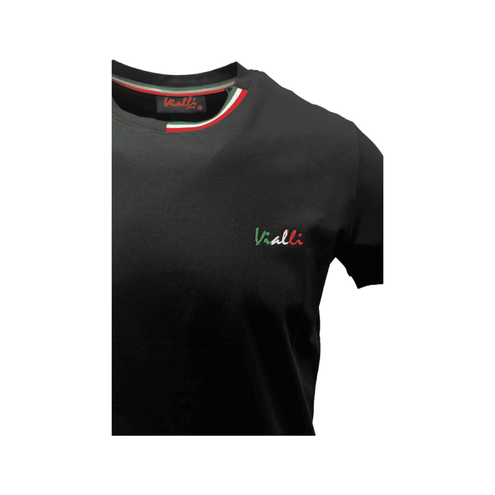 938 58B | The Vialli T Shirt Candy in black combines sleek design with premium comfort, making it a versatile piece for any wardrobe. Crafted from soft, durable fabric, this shirt ensures a flattering fit and pairs effortlessly with any outfit for a stylish, modern look.