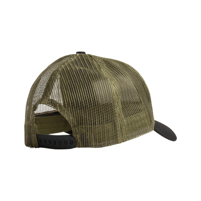 288 3B | Discover the Palladium Trucker Cap in black and olive, featuring a bold oversized badge that highlights the brand’s timeless heritage and rugged street style. Designed with a breathable mesh back and adjustable snap closure, this cap offers ultimate comfort and a standout look for urban explorations or outdoor adventures.