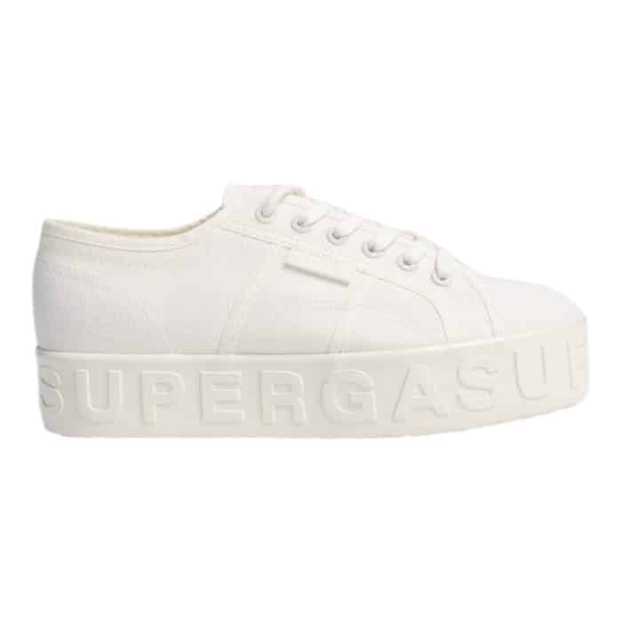 Superga 2790 Shiny 3D Lettering Total White Avorio