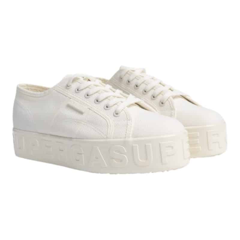 Superga 2790 Shiny 3D Lettering Total White Avorio