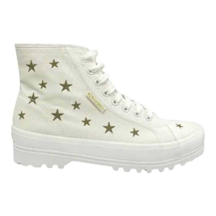 Superga 2341 Alpina Embroidery White/Gold Stars