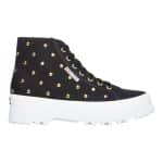 Superga 2341 HI Top Alpina Studs in Black/Gold