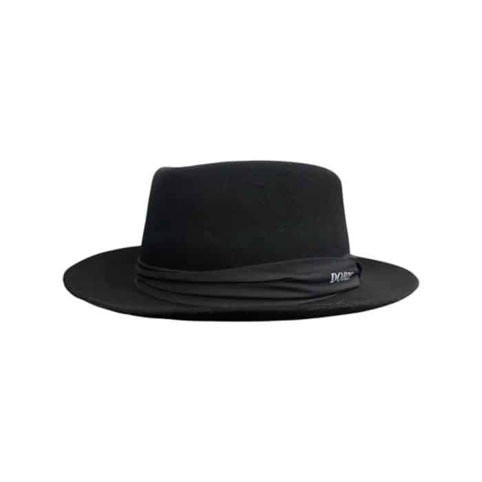 750 4B | The Dobbs Hat Frank Felt Black is a timeless fedora crafted from premium felt, offering a perfect blend of durability and luxury. With its sleek black finish, structured brim, and classic pinch-front crown, this hat exudes sophistication and pairs effortlessly with both formal and smart casual ensembles. Designed for comfort and style, it features a soft interior sweatband and lightweight construction, making it an ideal accessory for any occasion where elegance and practicality are essential.