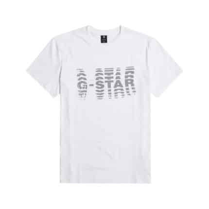 G Star Raw T Shirt Shattered Graphic White