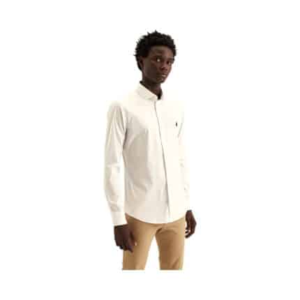 Polo Shirt L/S Greig Custom White